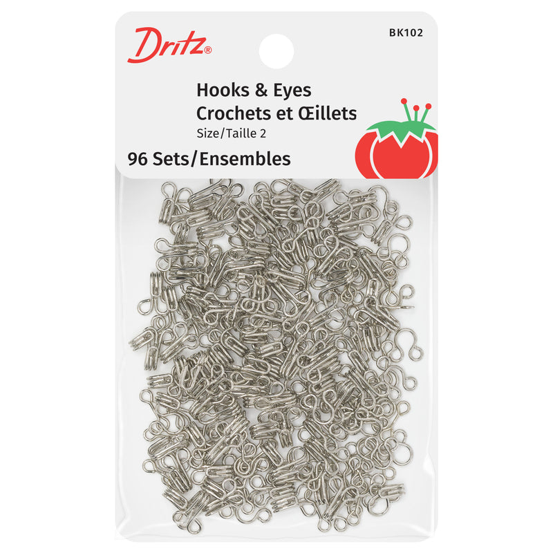 Load image into Gallery viewer, BK102|Dritz Hooks &amp; Eyes, Size 2, 96 Sets, Nickel