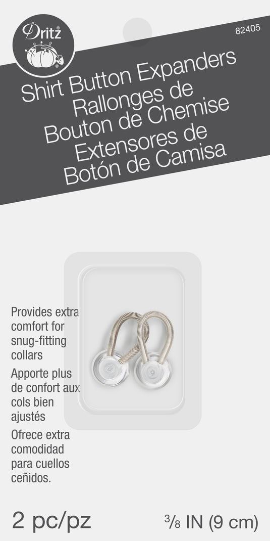 82405|Dritz Shirt Button Expanders, 3/8-Inch, 2 Count, White