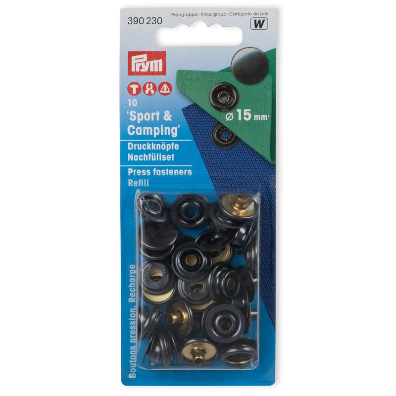 Load image into Gallery viewer, 390230|Prym SPORT 15 mm refill black oxidized 10pc