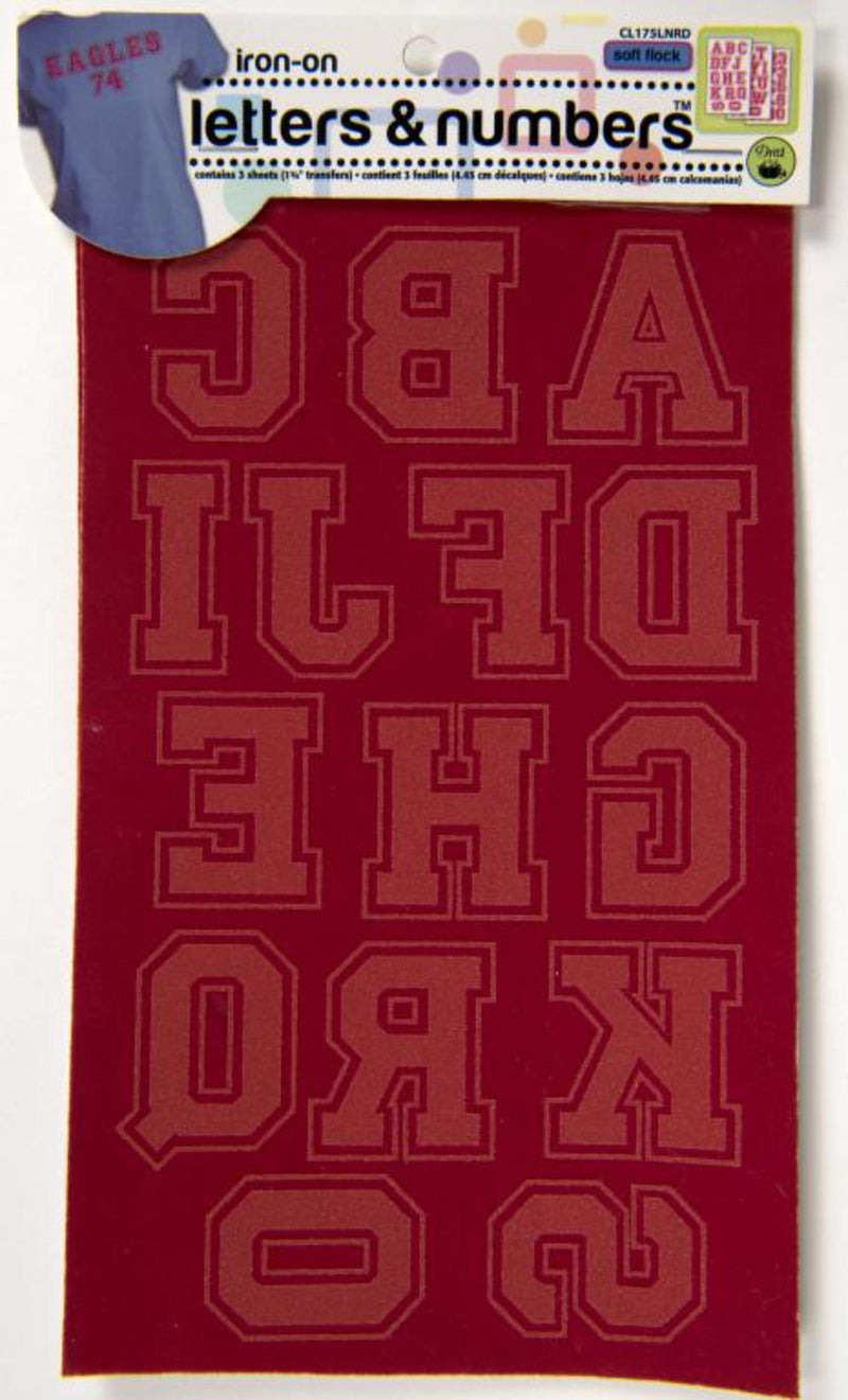 Load image into Gallery viewer, CL175LNRD|Dritz Soft Flock Collegiate Iron-On Letters, Red