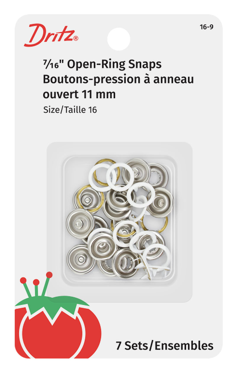 Load image into Gallery viewer, 16-9|Dritz 7/16" Snap Fasteners, 7 Sets, White