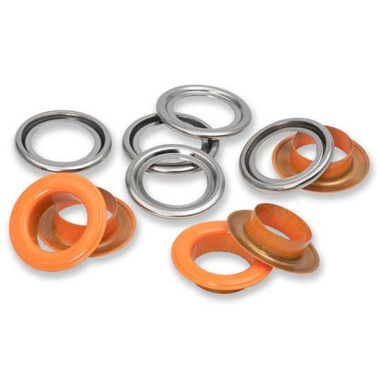 542566|Prym Eyelets with washers 14 mm orange 15pc