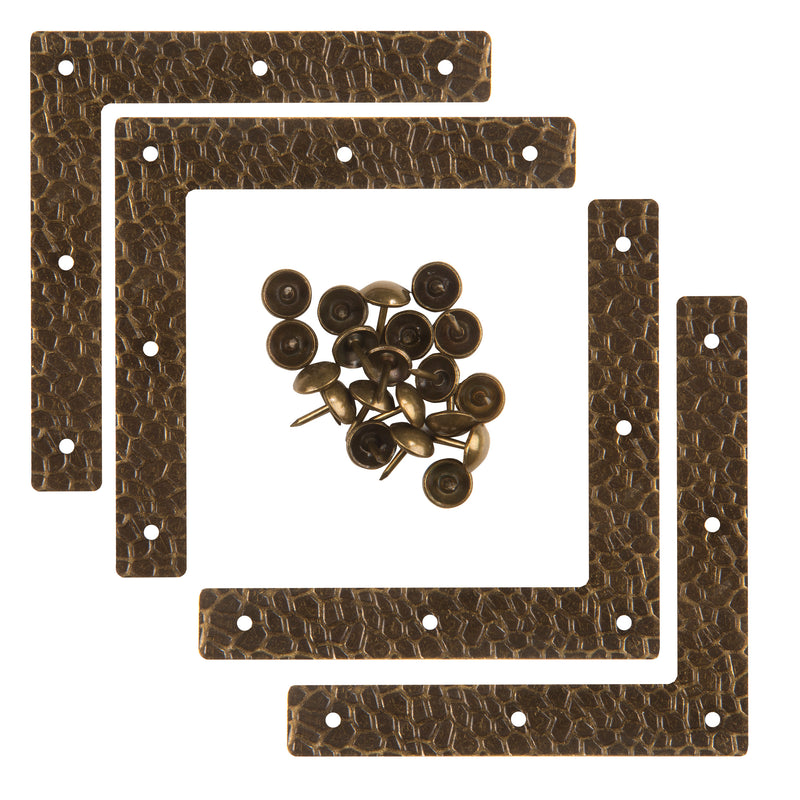 Load image into Gallery viewer, 44795-38|Dritz Textured Campaign Corners, Large, Antique Brass, 4 pc