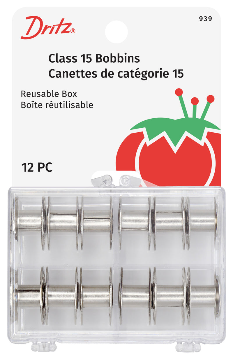 Load image into Gallery viewer, 939|Dritz Class 15 Box of Bobbins, Clear, 12 pc