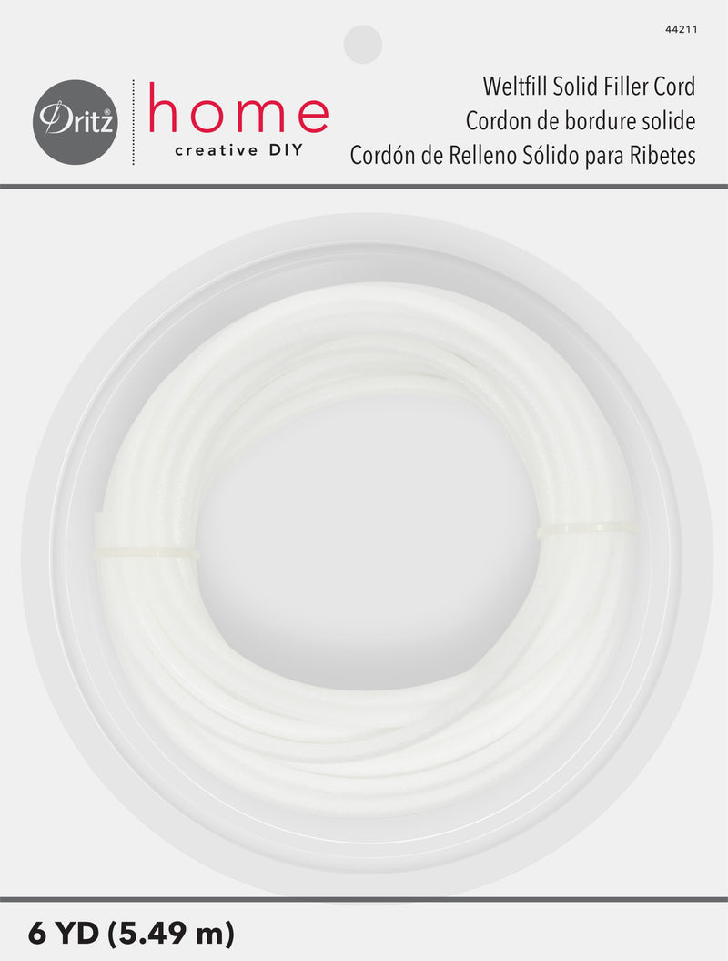Cargue la imagen en el visor de la galería, 44211|Dritz Weltfill Solid Filler Cord, White, 6 yd