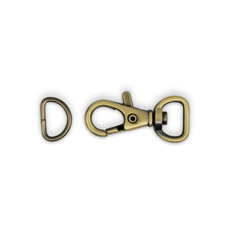 Load image into Gallery viewer, 728-38|Dritz 1/2" Swivel Hooks &amp; D-Rings, Antique Brass, 12 Sets