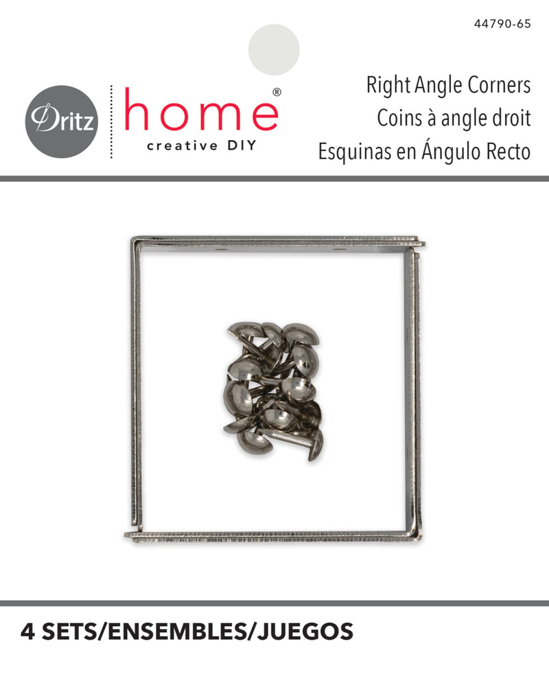 Load image into Gallery viewer, 44790-65|Dritz Smooth Right Angle Corners, Small, Nickel, 4 pc