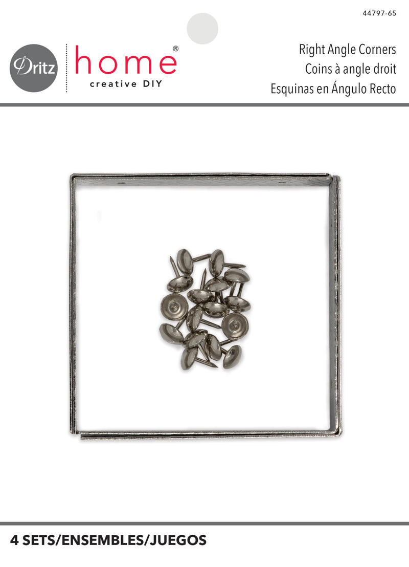 Load image into Gallery viewer, 44797-65|Dritz Textured Right Angle Corners, Large, Nickel, 4 pc