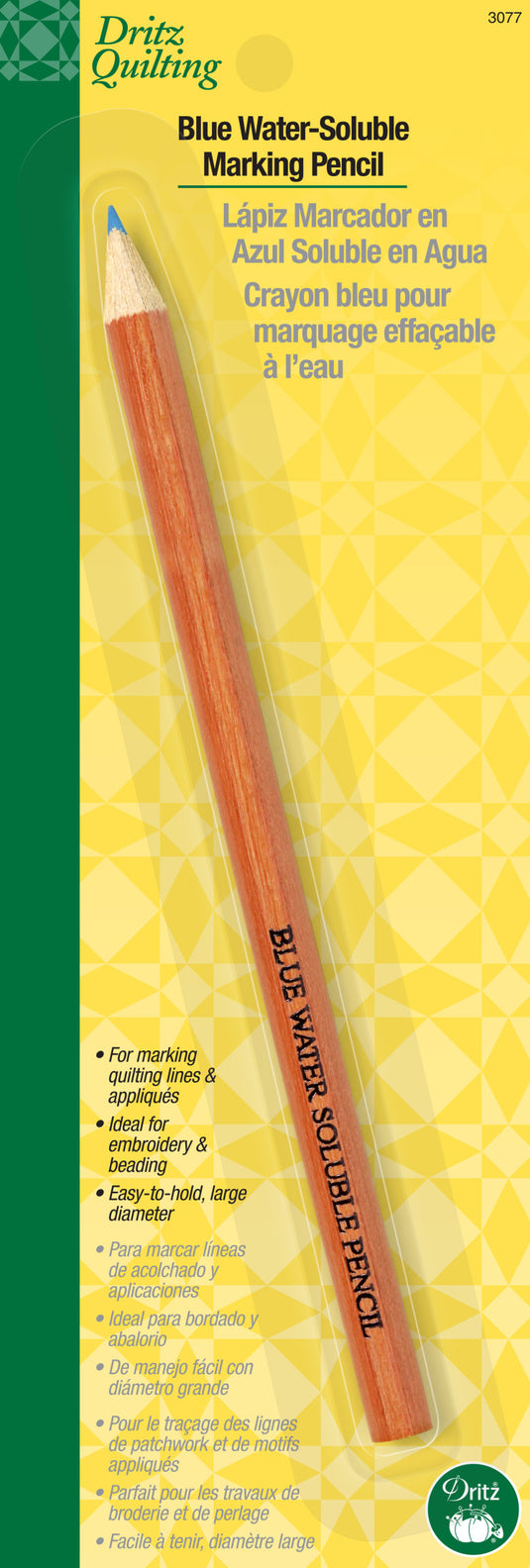 3077|Dritz Water-Soluble Marking Pencil, 1 Count, Blue