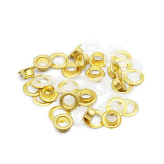 730-37|Dritz 1/4" 2-Part Eyelets, 15 Sets, Matte Gold