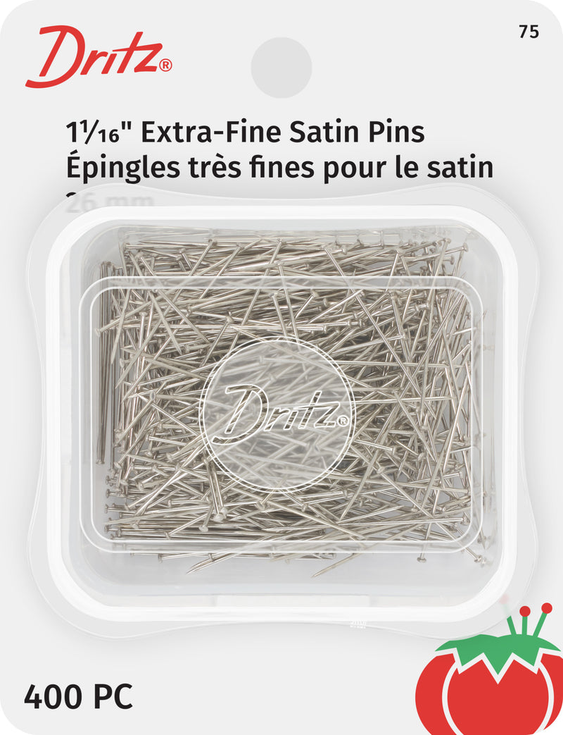 Load image into Gallery viewer, 75|Dritz 1-1/16" Extra-Fine Satin Pins, Nickel, 400 pc