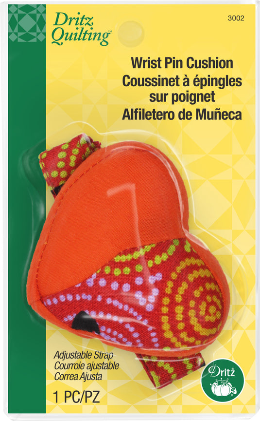 3002|Dritz Heart Wrist Pin Cushion with Adjustable Strap, Assorted Colors