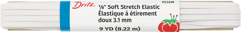 Cargue la imagen en el visor de la galería, 9536W|Dritz 1/8" Soft Stretch Elastic, White, 9 yd