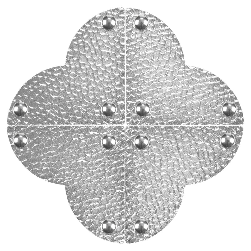 Load image into Gallery viewer, 44799-65|Dritz Textured Quatrefoil Corners, Large, Nickel, 4pc