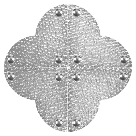 44799-65|Dritz Textured Quatrefoil Corners, Large, Nickel, 4pc