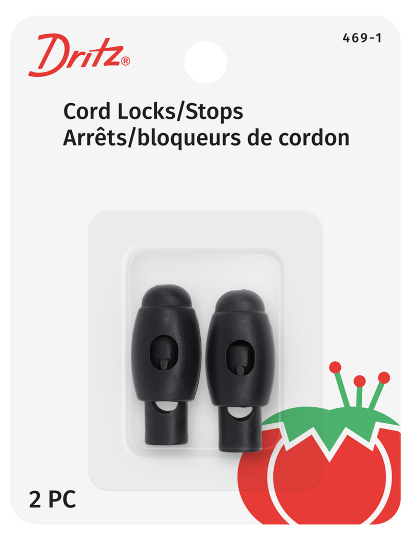 Load image into Gallery viewer, 469-1|Dritz Cord Locks &amp; Stops, Black, 2 pc