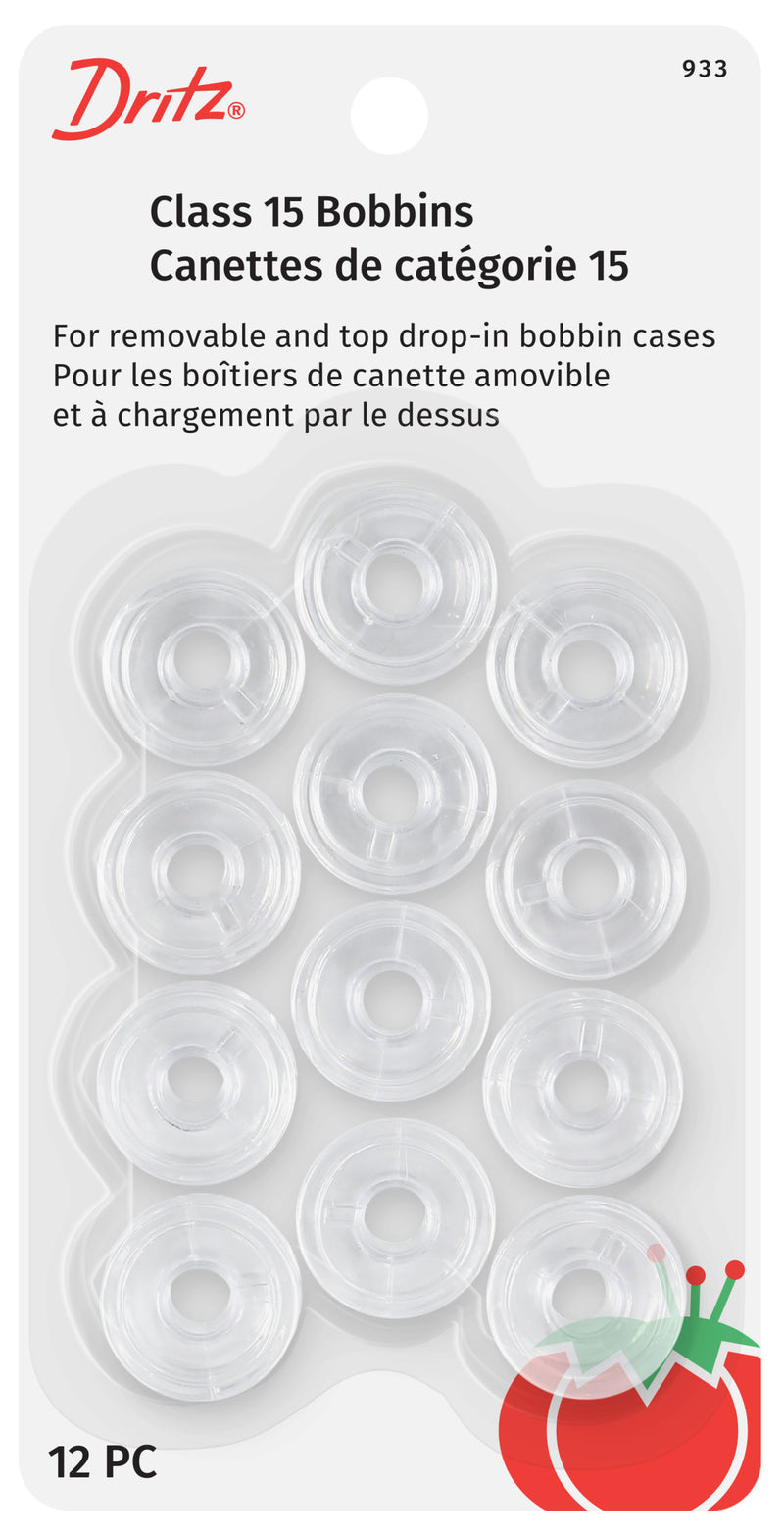 Load image into Gallery viewer, 933|Dritz Class 15 Bobbins, Plastic, 12 pc