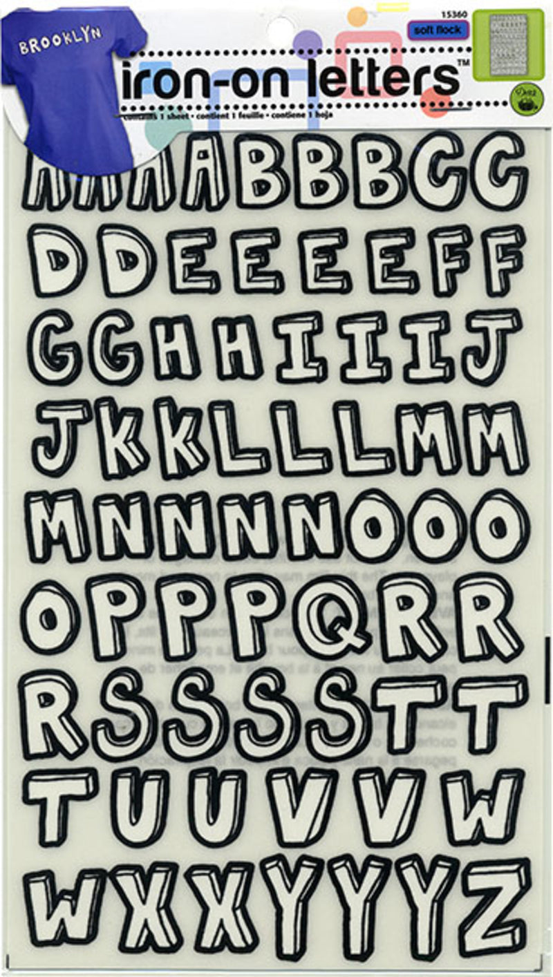Load image into Gallery viewer, 15360|Dritz Soft Flock Iron-on Letters, 1 Sheet, Black &amp; White