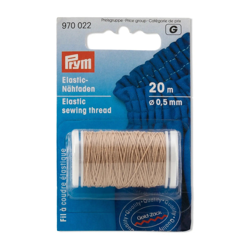 Chargez l'image dans la visionneuse de la galerie, 970022|Prym Elastic Sewing Thread, Sand, 22 YD (20 M)
