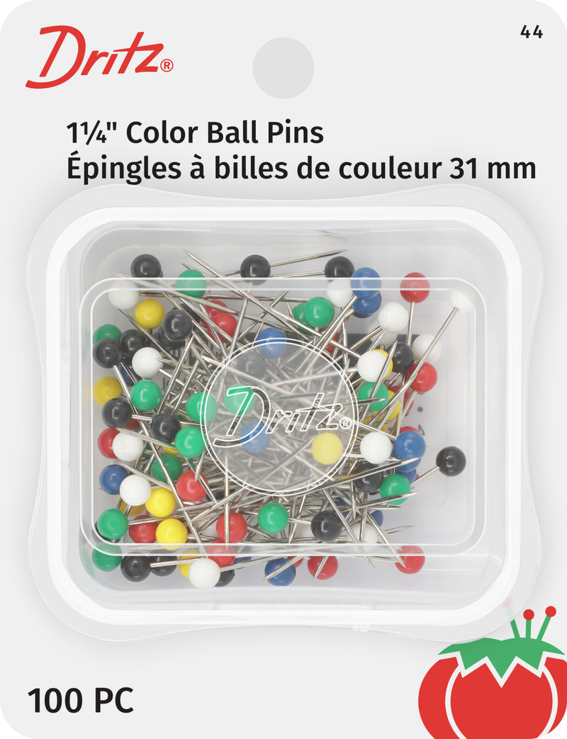 Chargez l'image dans la visionneuse de la galerie, 44|Dritz 1-1/4" Color Ball Pins, Assorted, 100 pc