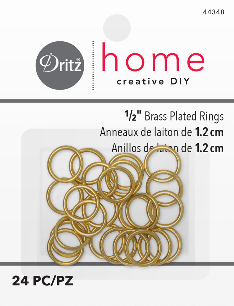Cargue la imagen en el visor de la galería, 44348|Dritz 1/2" Brass Plated Rings, 24 pc