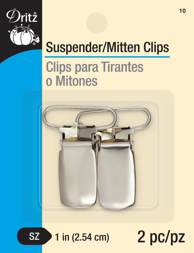 Load image into Gallery viewer, 10|Dritz 1" Suspender/Mitten Clips, 2 pc, Nickel