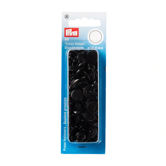393105|Prym Non-Sew Color Snaps 12.4 mm, 30 pc, Black