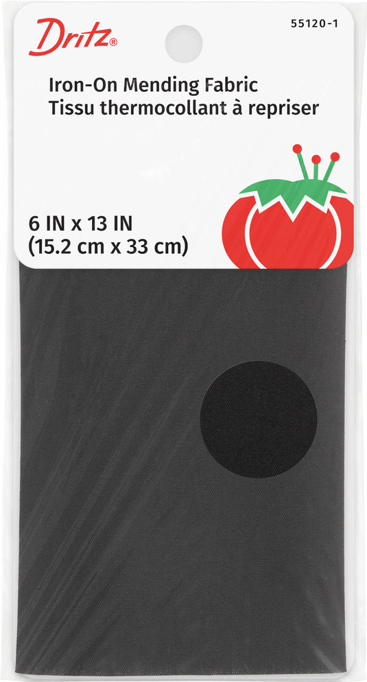 55120-1|Dritz Iron-On Mending Tape, 6" x 13", Black
