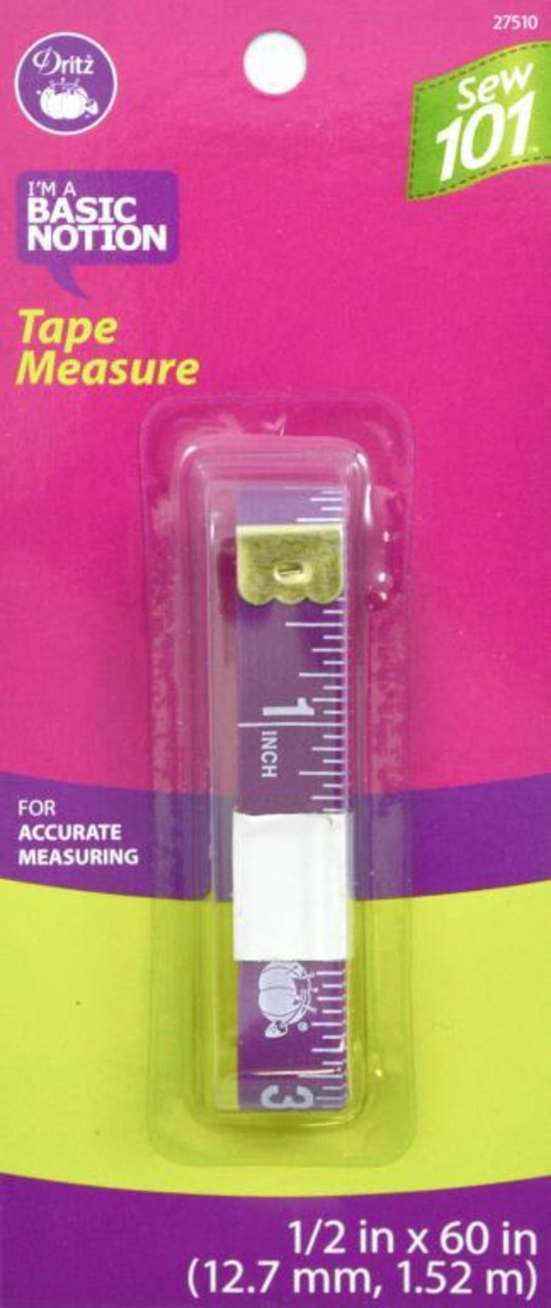 Load image into Gallery viewer, 27510|Dritz Sew 101 Tape Measure, 1/2" x 60"