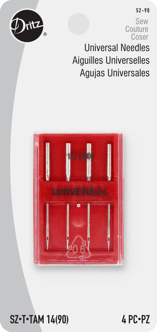52-90|Dritz Universal Machine Needles, Size 14 (90), 4 pc