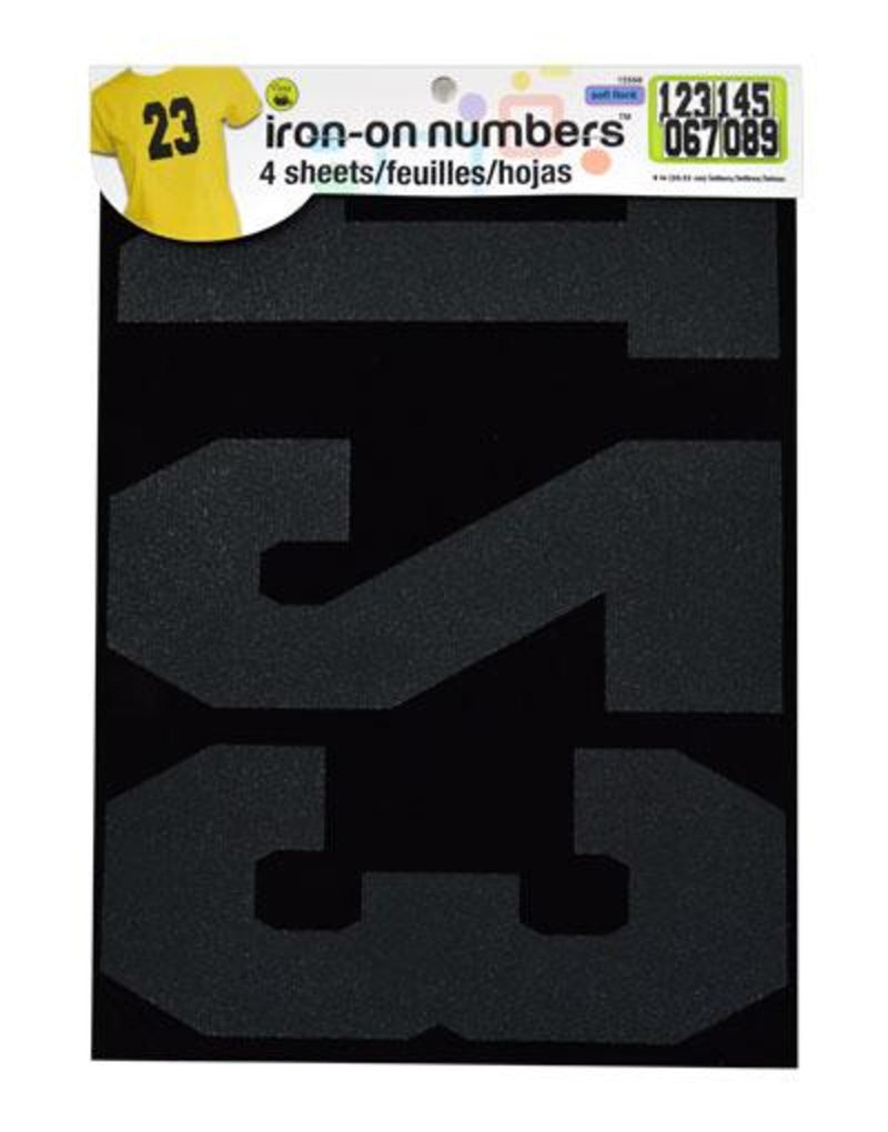 Load image into Gallery viewer, 15560|Dritz Soft Flock Athletic Iron-On Numbers, 4 Sheets, Black