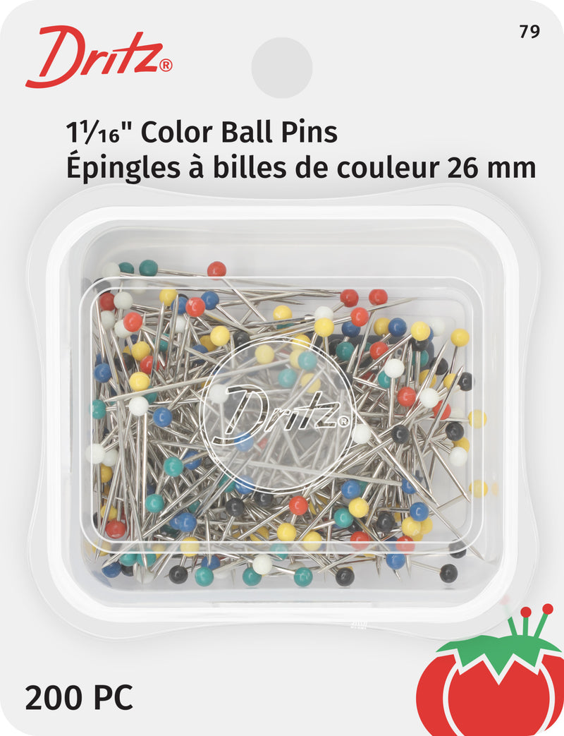 Load image into Gallery viewer, 79|Dritz 1-1/16" Color Ball Pins, Assorted, 200 pc