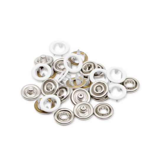 15-9|Dritz 3/8" Snap Fasteners, 7 Sets, White