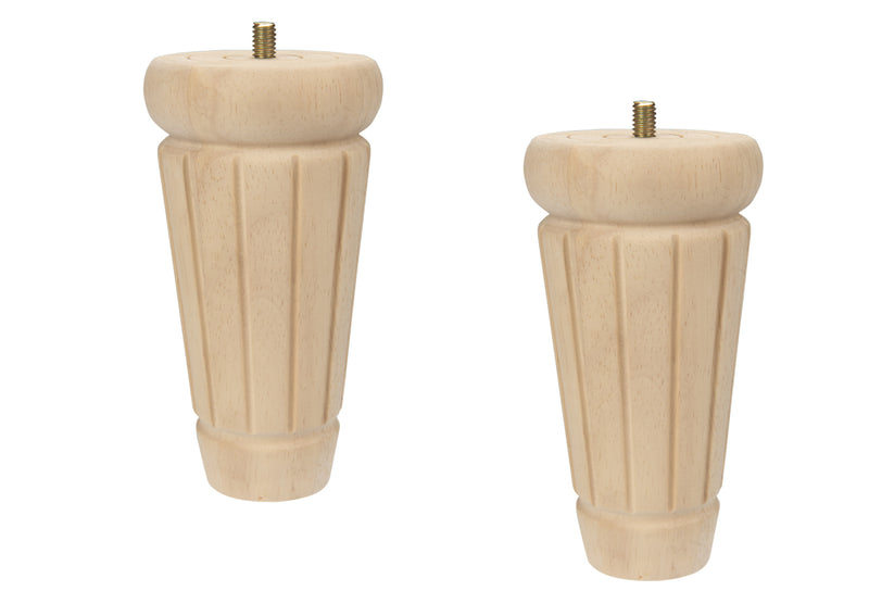 Load image into Gallery viewer, 44703|Dritz Fluted Column Bun Feet, Natural, 2 pc