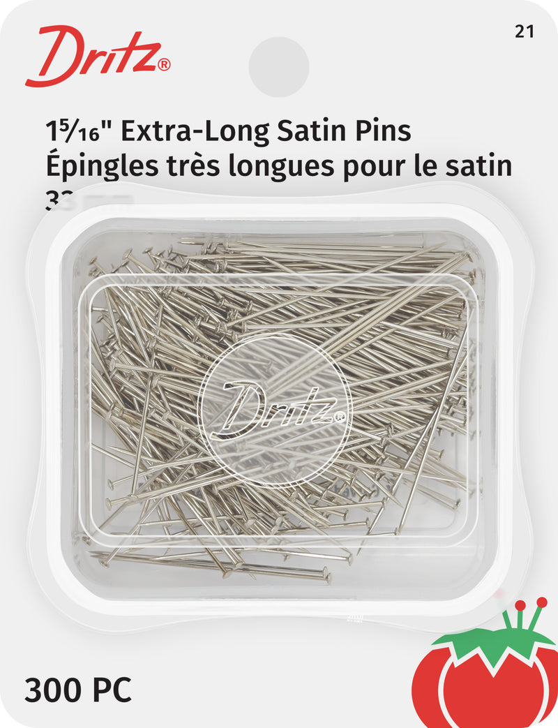 Load image into Gallery viewer, 21|Dritz 1-5/16" Extra-Long Satin Pins, Nickel, 300 pc