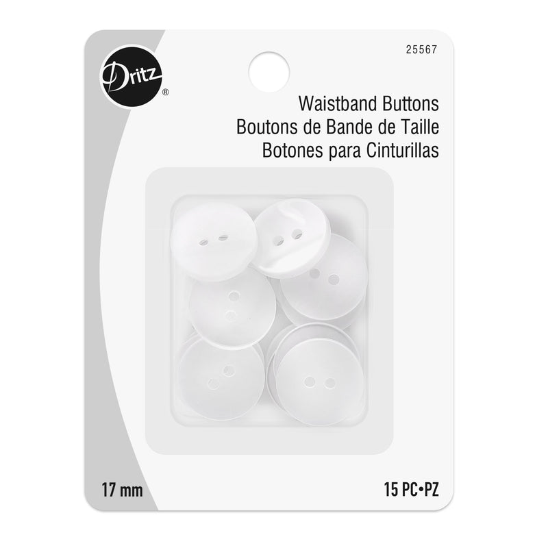 Chargez l'image dans la visionneuse de la galerie, 25567|Dritz Waistband Buttons, White Pearl, 17mm, 15 PC
