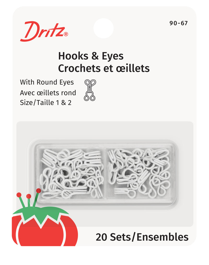 Load image into Gallery viewer, 90-67|Dritz Hooks &amp; Eyes, 20 pc, White