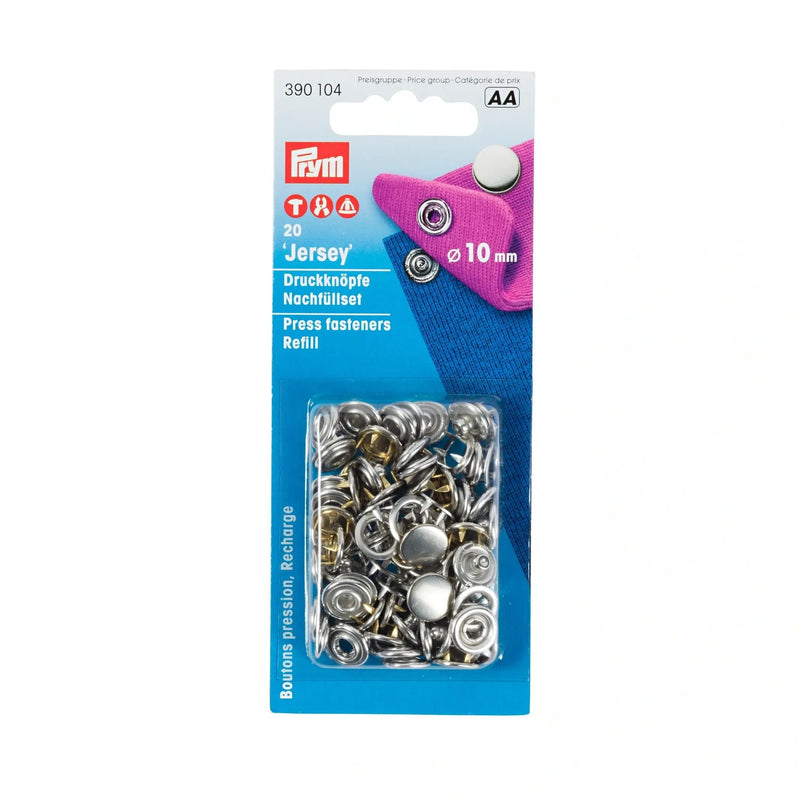 Load image into Gallery viewer, 390104|Prym JERSEY 10 mm refill silver cap 20pc