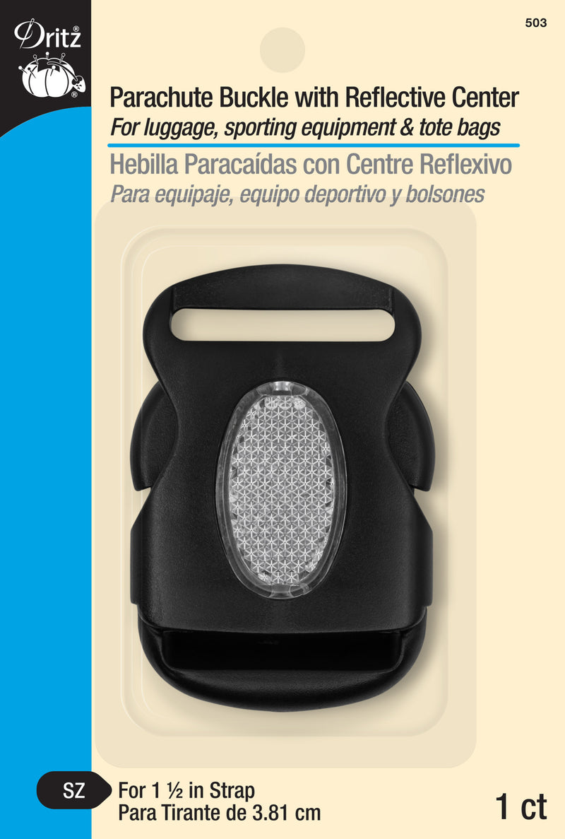 Load image into Gallery viewer, 503|Dritz 1-1/2" Parachute Buckle with Reflective Center, Black