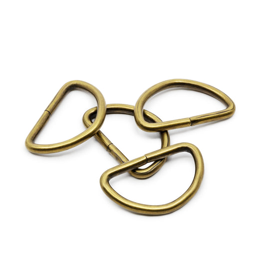 117-1-38|Dritz 1" D-Rings, Antique Brass, 4 pc