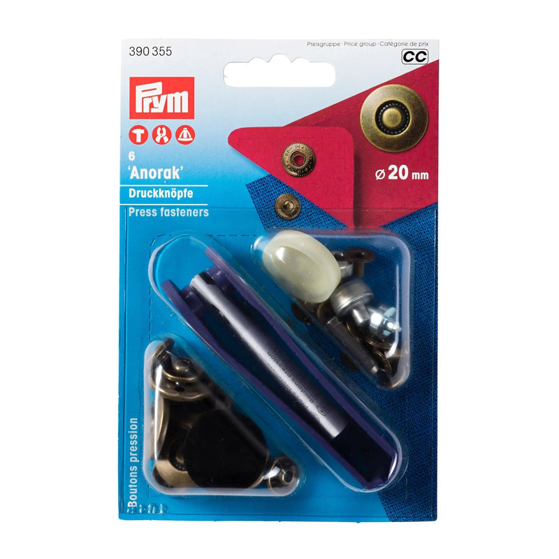 Load image into Gallery viewer, 390355|Prym ANORAK 20 mm antique brass Wheel with tools 6pc