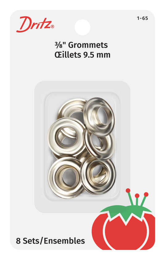 1-65|Dritz 3/8" Grommets, 8 pc, Nickel