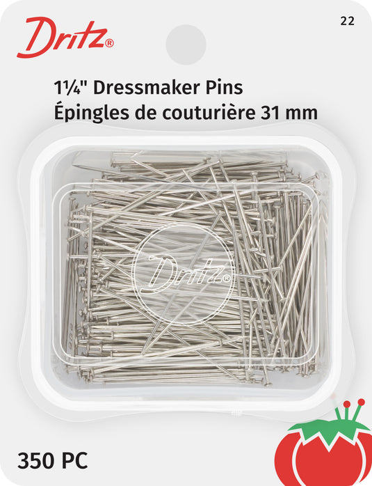 22|Dritz 1-1/4" Dressmaker Pins, Nickel, 350 pc