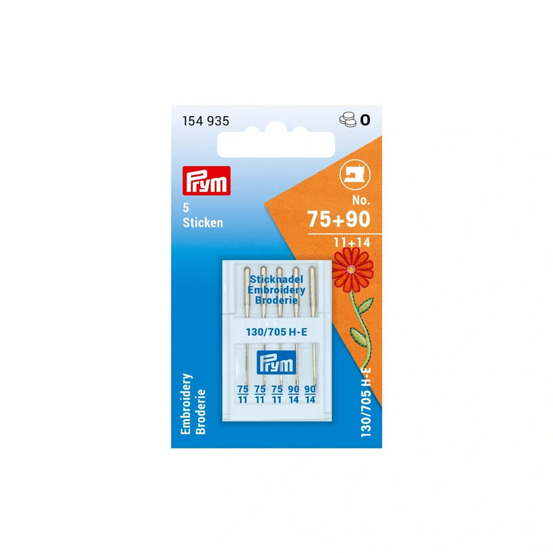 Load image into Gallery viewer, 154935|Prym Embroidery Sewing Machine Needles, Sizes 11 &amp; 14 (No. 75 + 90), 5 PC