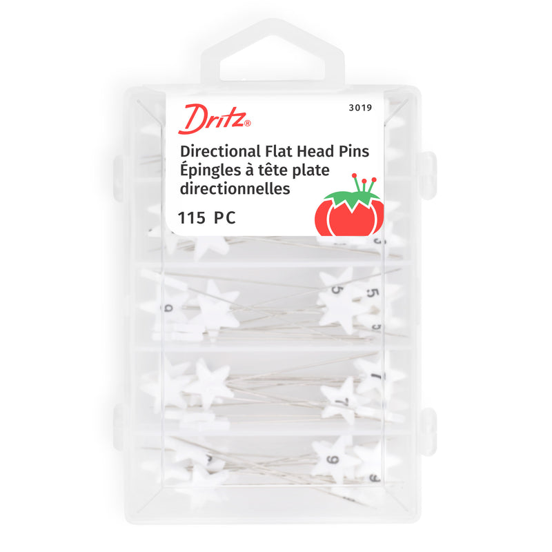 Load image into Gallery viewer, 3019|Dritz Flat Star Head Pins, White, 115 pc