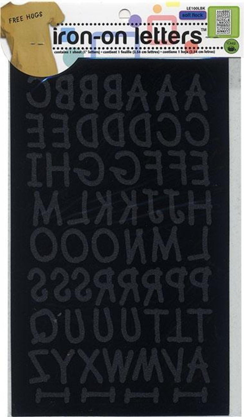 Load image into Gallery viewer, LE100LBK|Dritz Soft Flock Iron-on Letters, 1 Sheet, Black