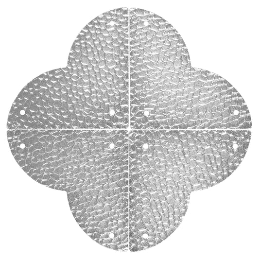 44799-65|Dritz Textured Quatrefoil Corners, Large, Nickel, 4pc