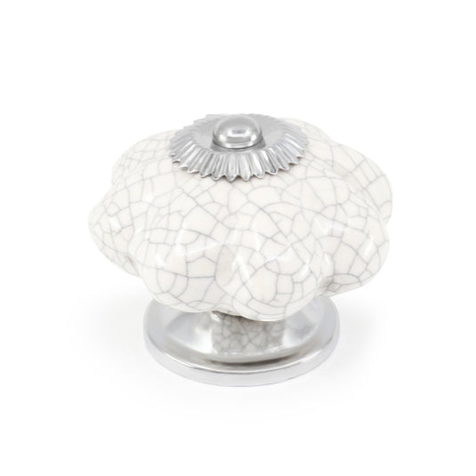 47028|Dritz Ceramic Scallop Knob, White