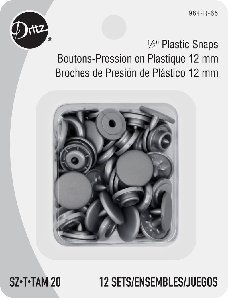 Load image into Gallery viewer, 984-R-65|Dritz Plastic Color Snaps, 12 Sets, Nickel