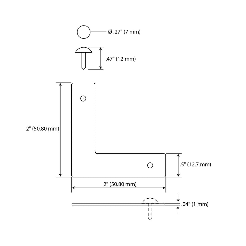 Load image into Gallery viewer, 44788-35|Dritz Smooth Campaign Hardware Corners, Small, Brass, 4 pc